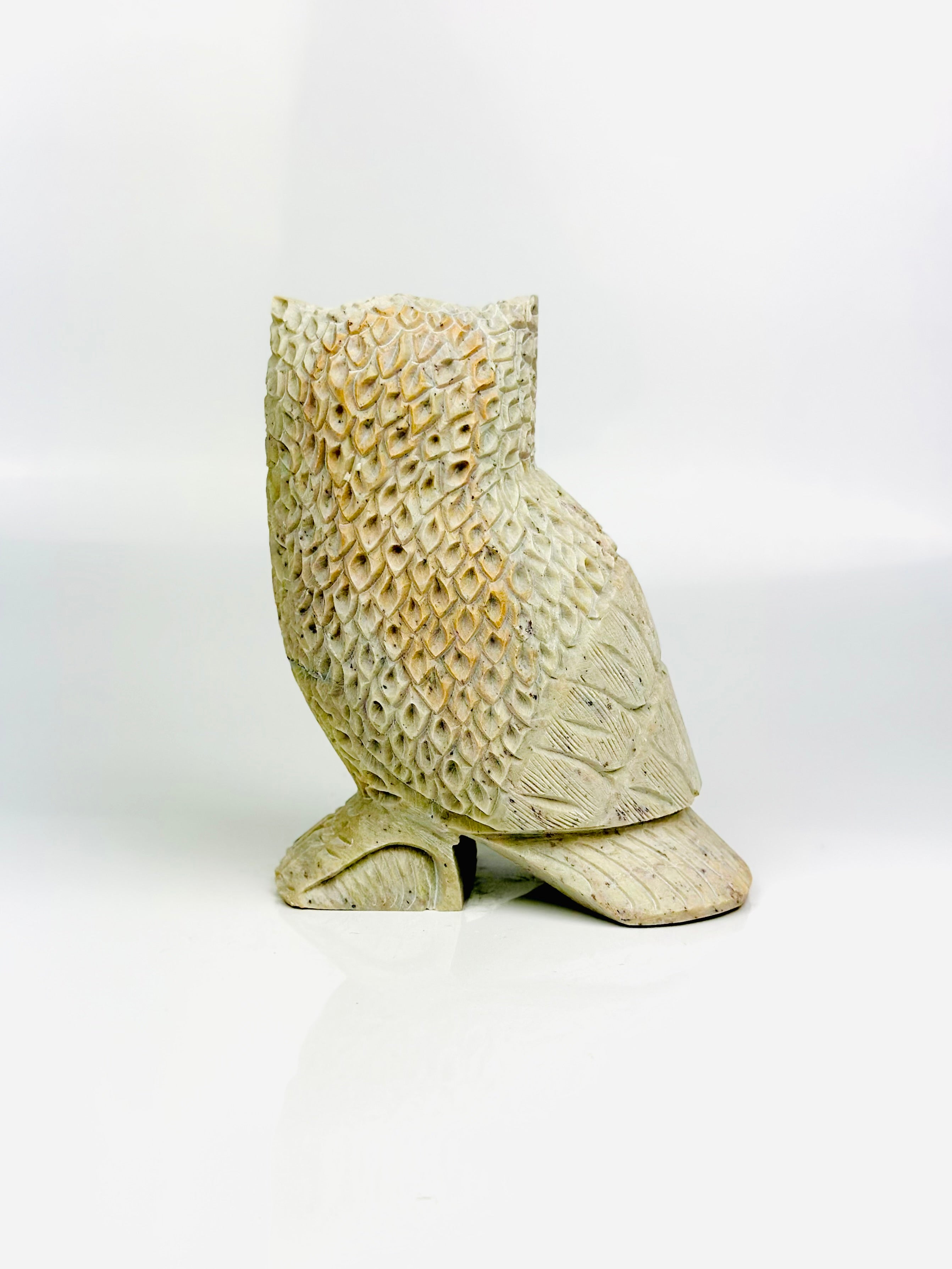 Marbella Owl Hand-Carved Figurine- 4"L x 5"H x 2"B - Tejo