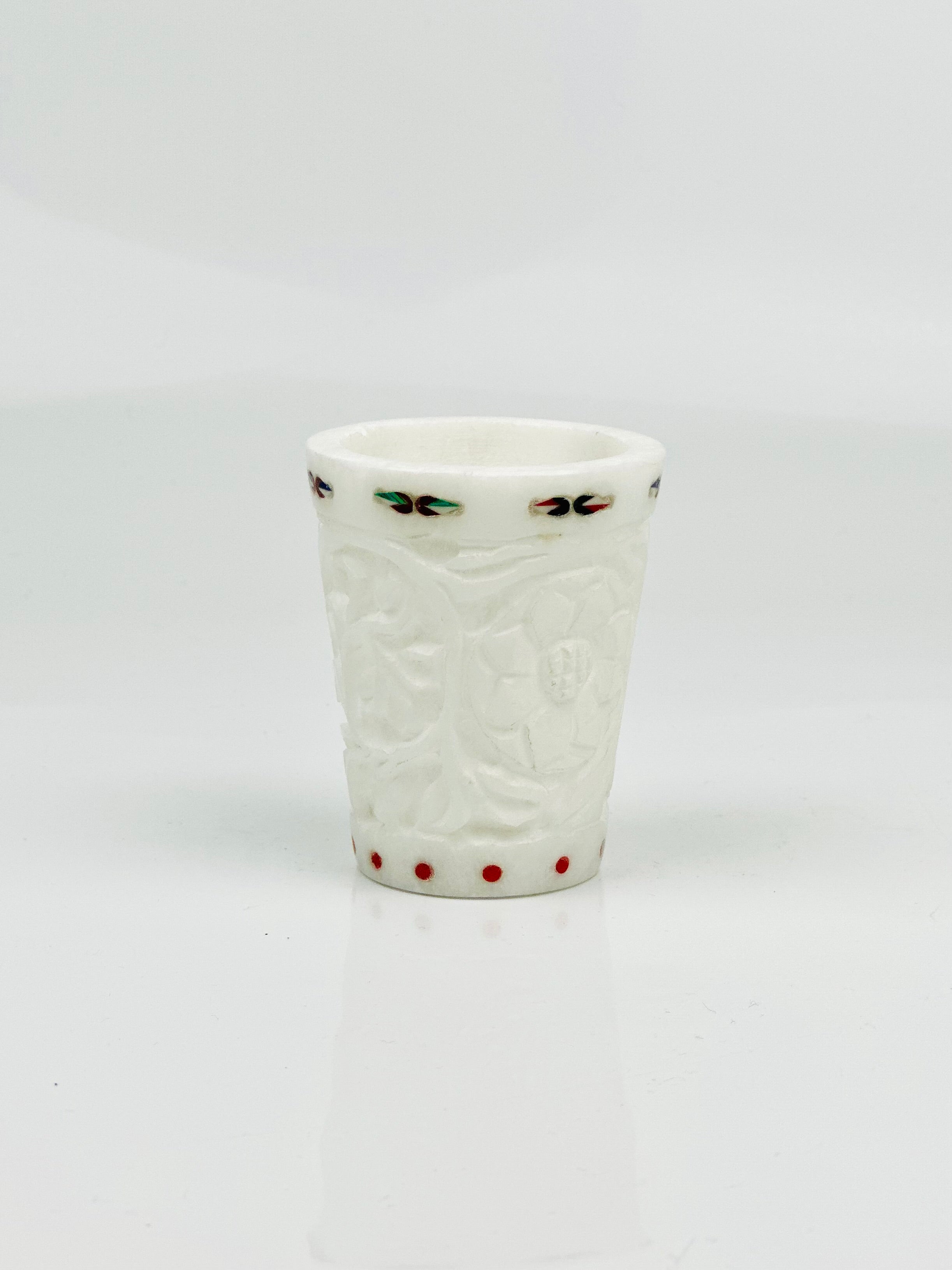 Noble Carving Hand-Carved Shot Glass - Single Piece – 2.4"H x 1.2"BD x 2"TD - Tejo