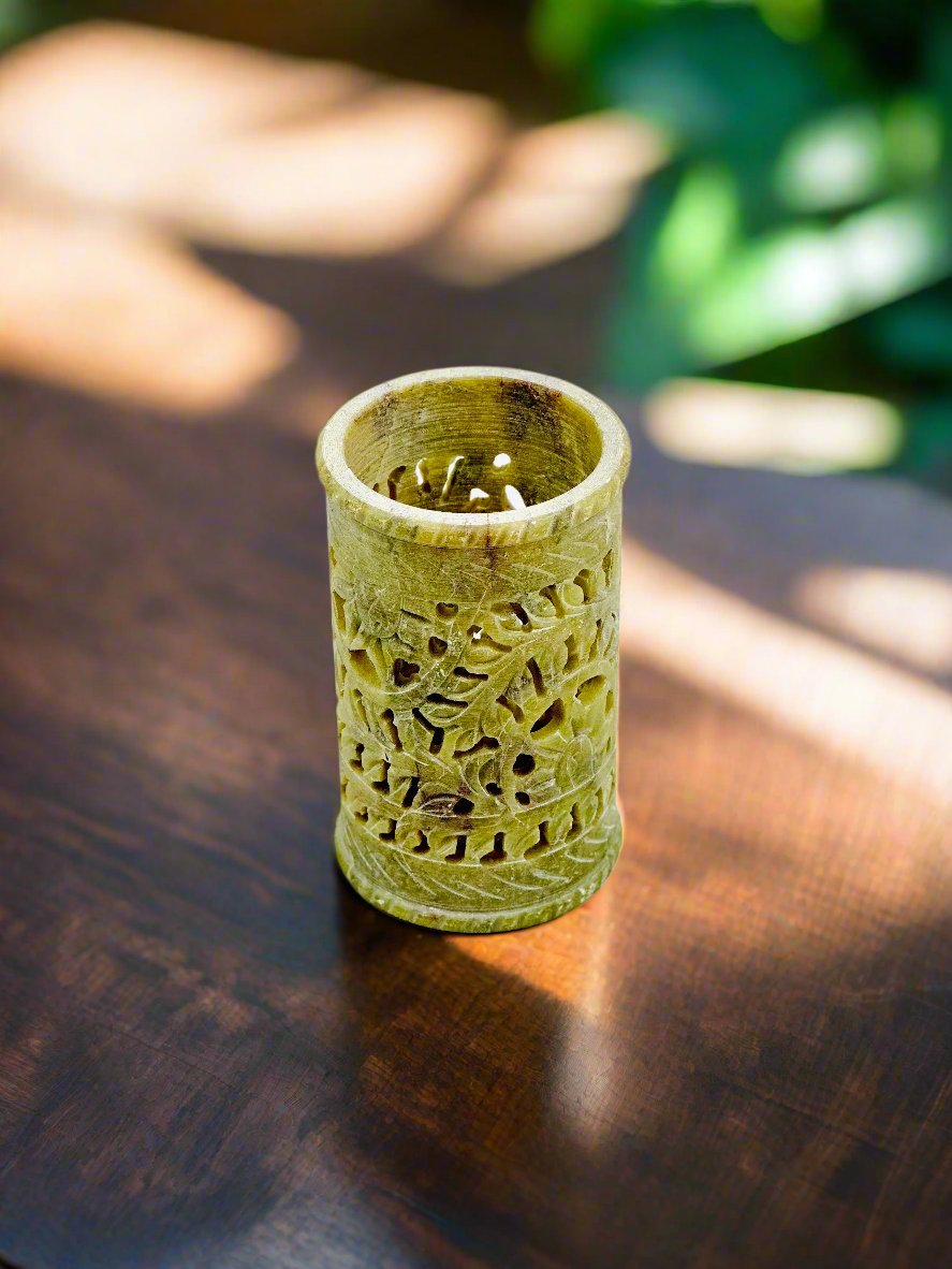 Jungle Dawn Flower Holder– 4"H x 2.2"BD x 2.4"TD - Tejo
