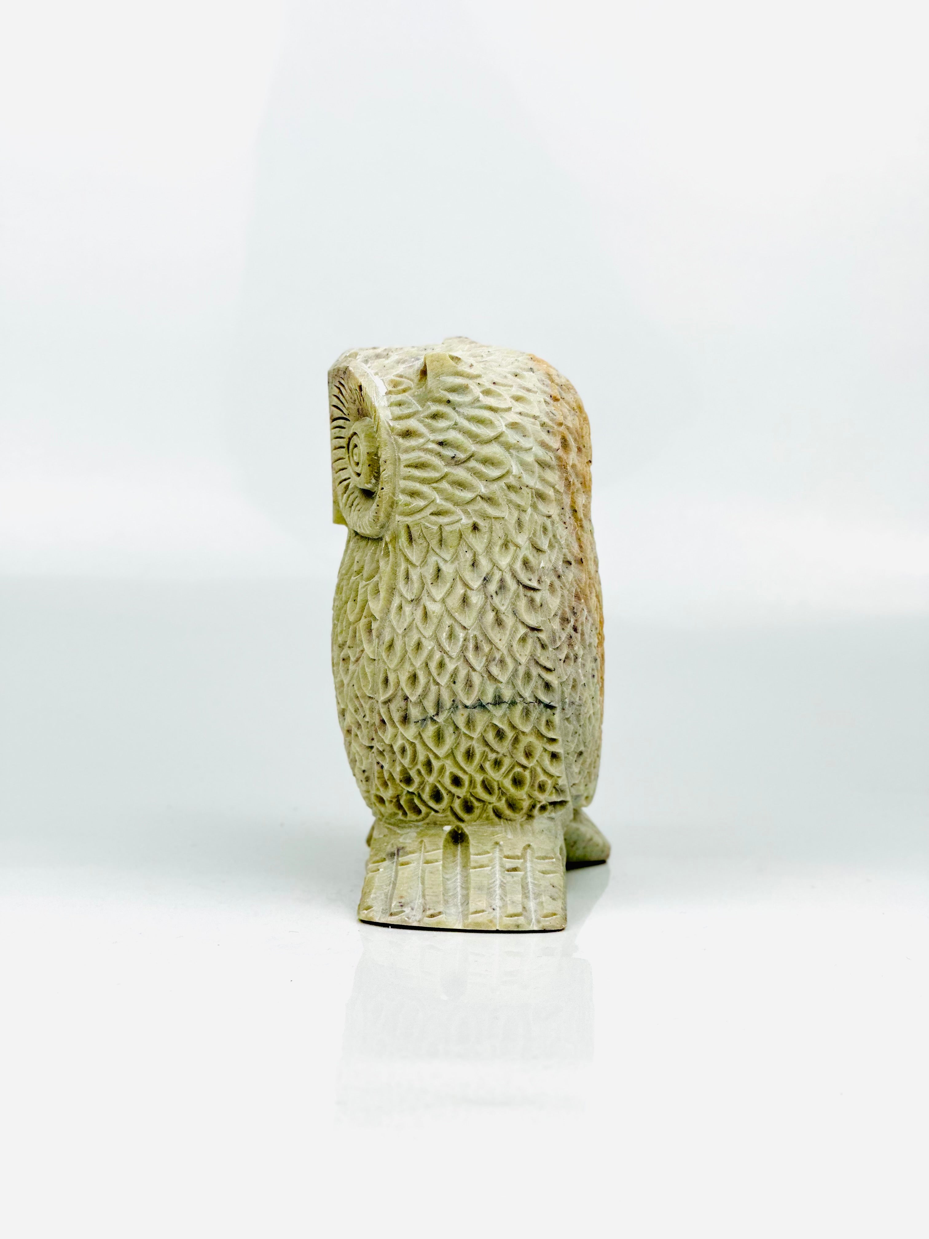 Marbella Owl Hand-Carved Figurine- 4"L x 5"H x 2"B - Tejo