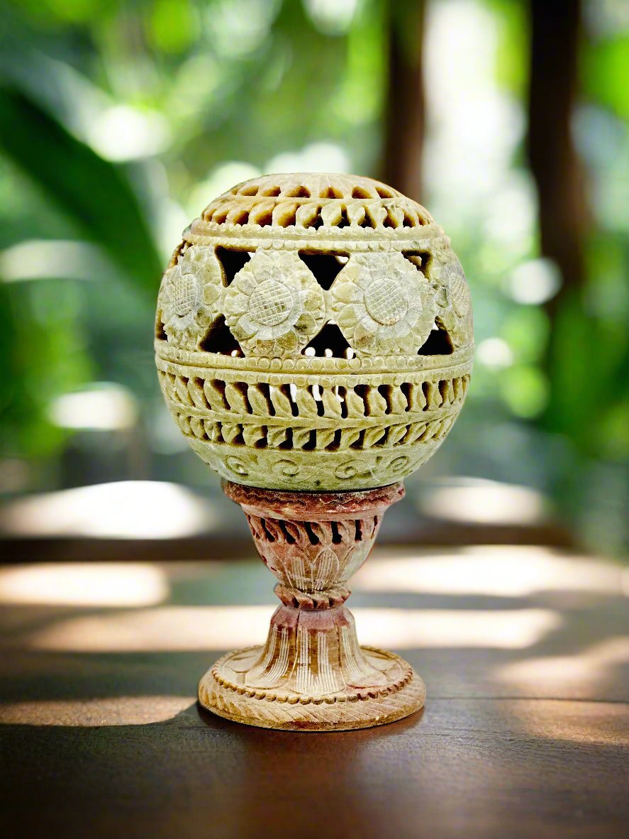 Serenity Sphere Sunflower Lantern – 7"H x 2.8"BD x 1.7"CD x 4"B - Tejo
