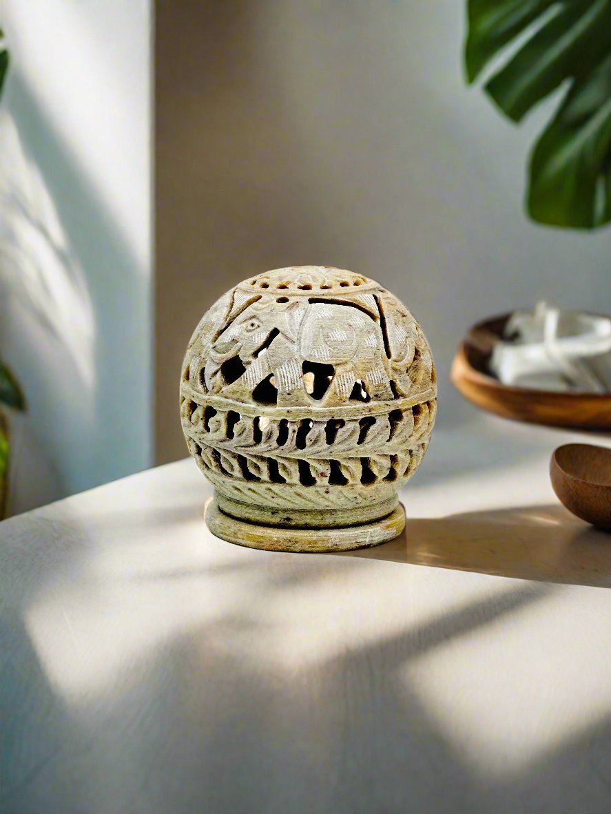 Safari Elephant Glow Ball - 2.2"L x 3"B x 3.5"H - Tejo