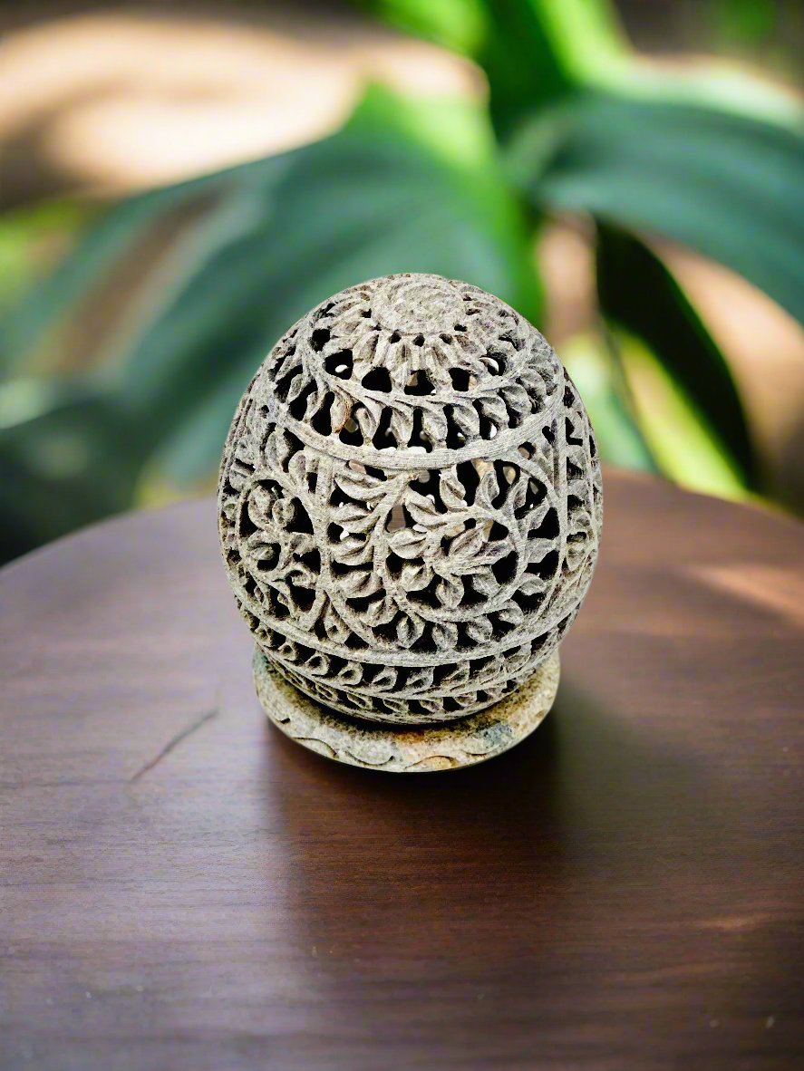 Fern Flower Glow Egg - 3"L x 3.5"B x 4.5"H - Tejo