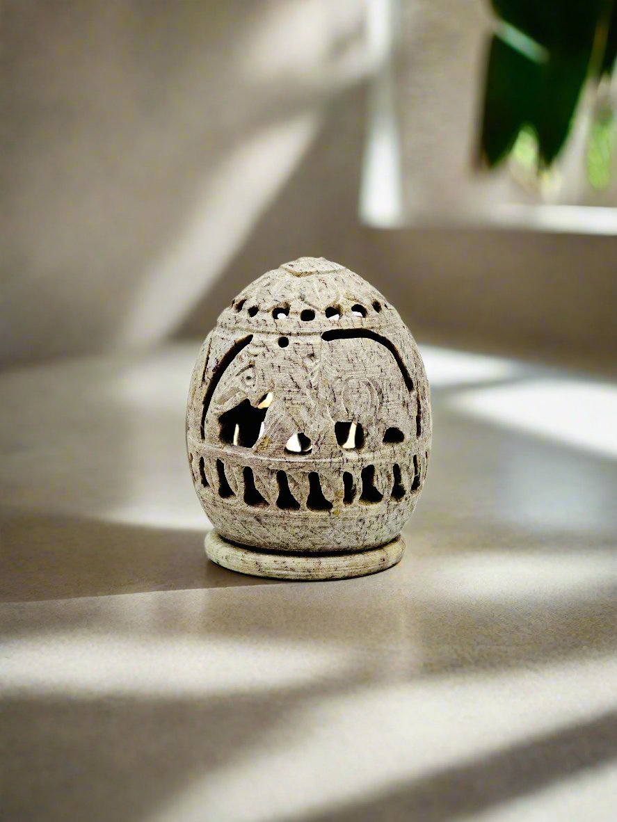 Safari Elephant Glow Egg - 2"L x 2.5"B x 3"H - Tejo