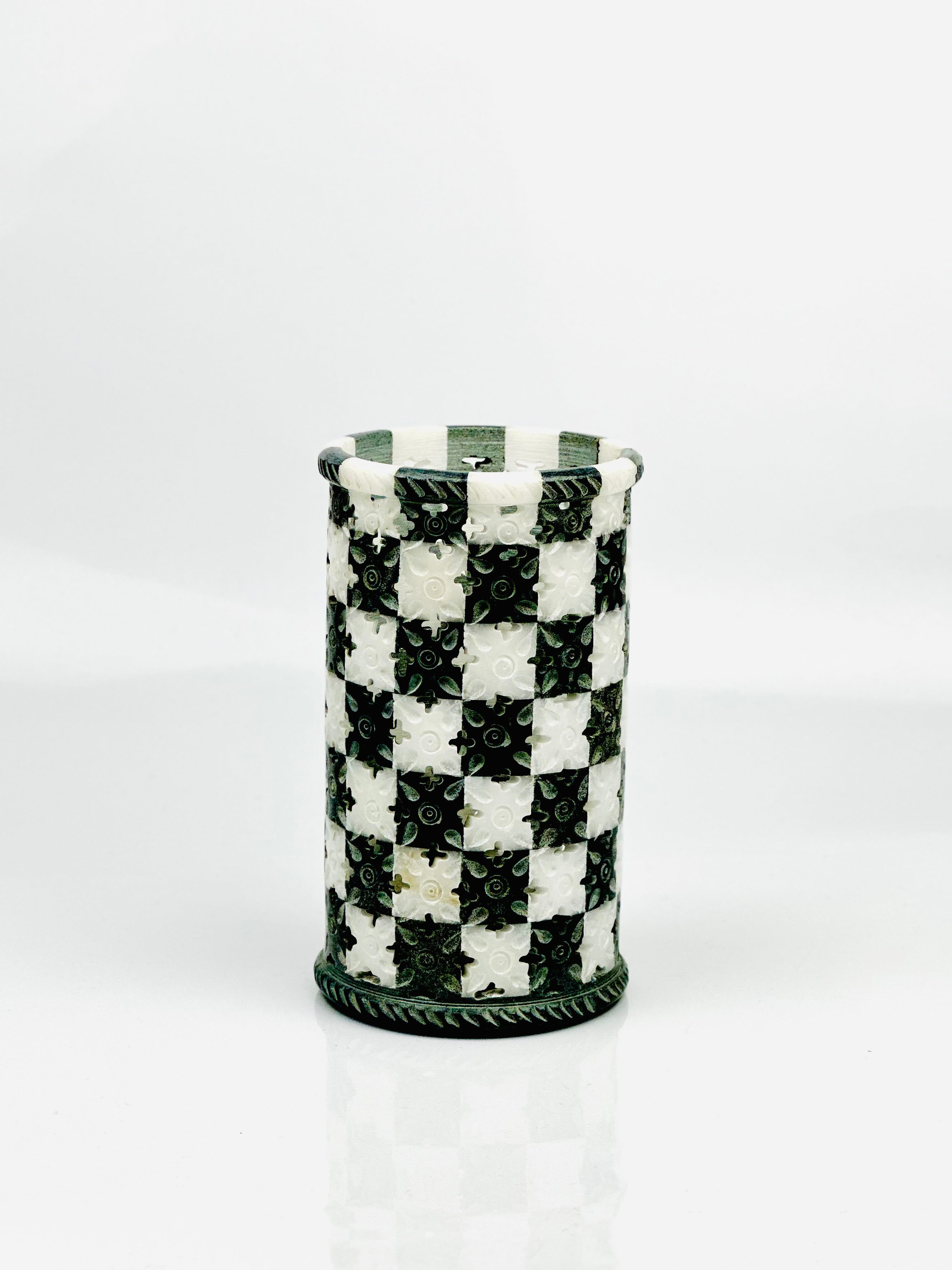 Eclipse Checker Handcrafted Holder – 6"H x 3.5"D - Tejo