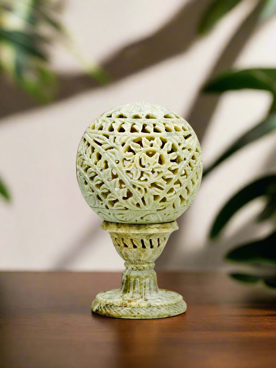 Serenity Sphere Flower Lantern – 7"H x 2.8"BD x 1.7"CD x 4"B - Tejo