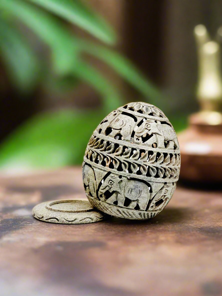 Fern Elephant Glow Egg - 3"L x 3.5"B x 4.5"H - Tejo