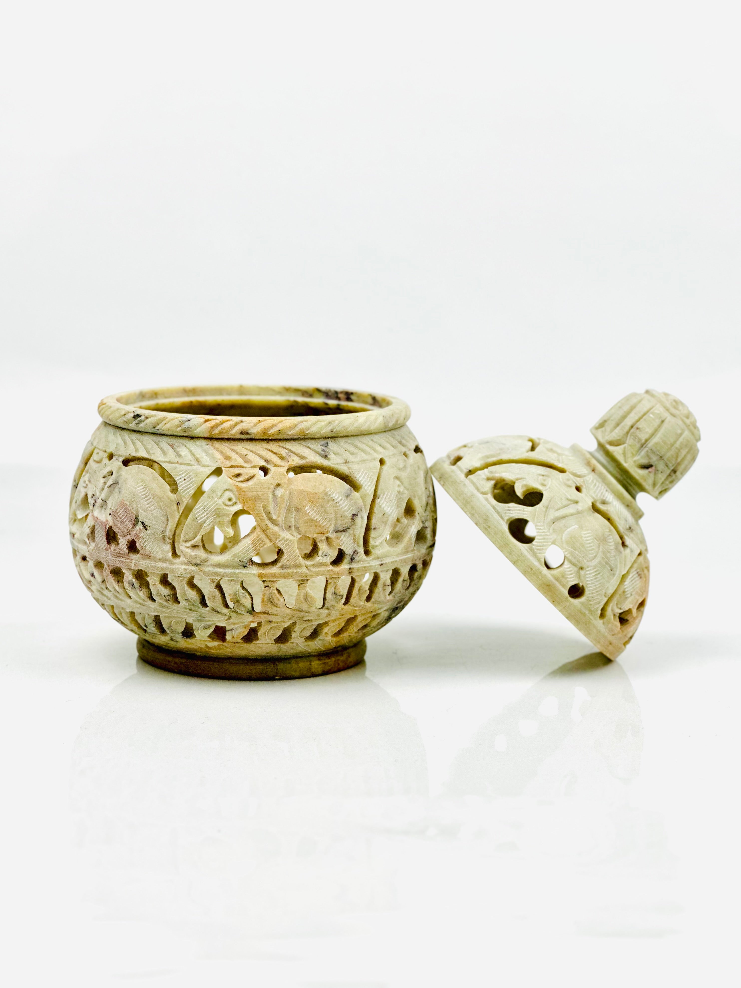 Eden Glow Elephant Tea Light Holder- 4"L x 4"B x 5.5"H - Tejo